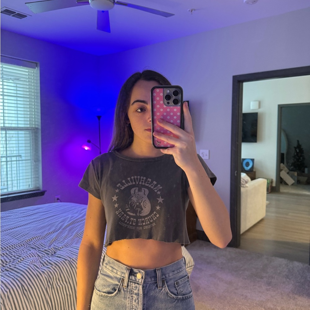 Brandy Melville Charcoal Nashville Crop Top